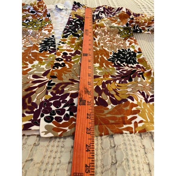 Christopher Banks Sweater Open Front Purple Gold Open Front Size Large Casual - Picture 11 of 11